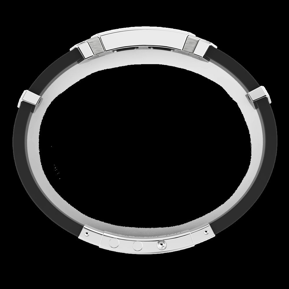 Zancan Bracciale Zancan in argento e silicone nero con targa Offerte stagionali
