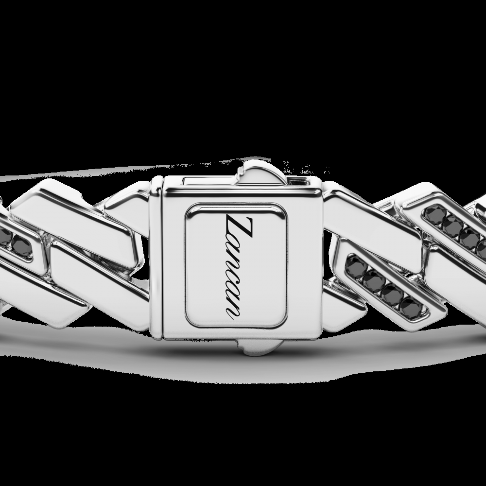 Zancan Bracciale solo maglia Zancan in argento con pietre nere Ultimi tre giorni