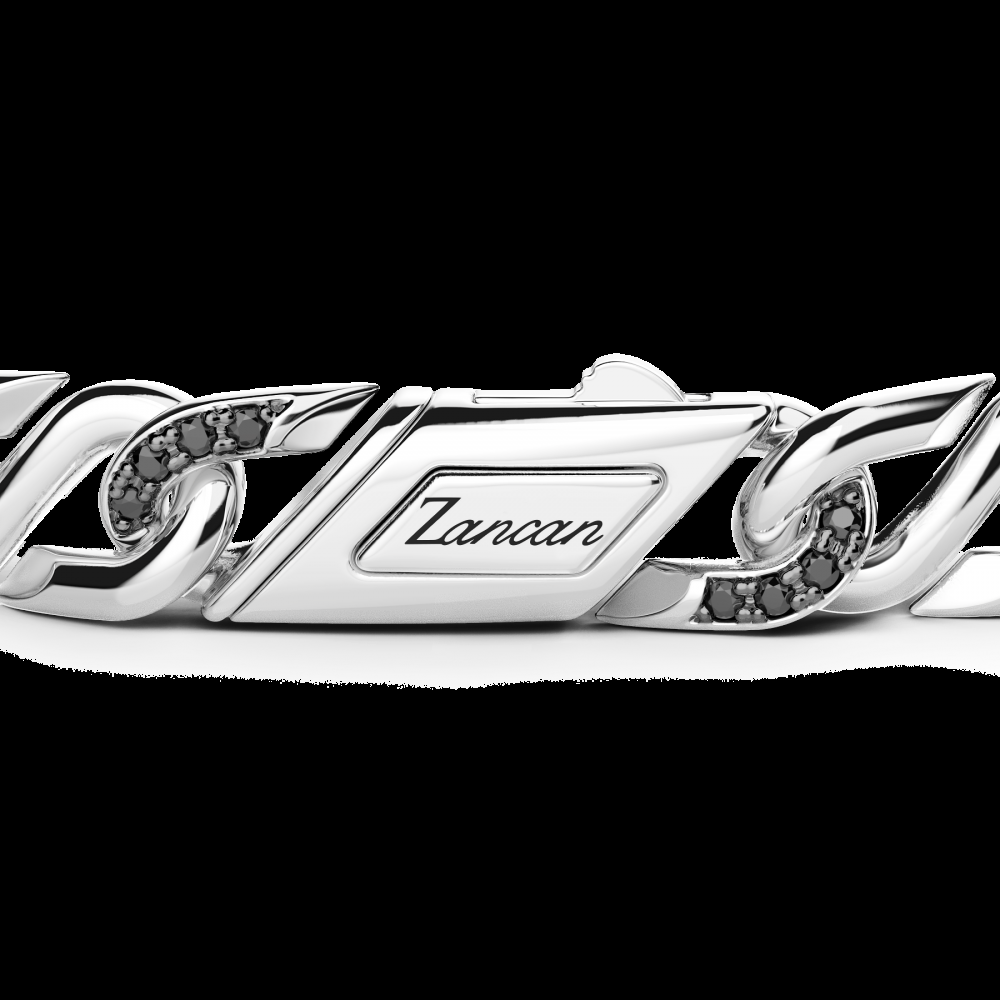 Zancan Bracciale solo maglia Zancan in argento con pietre nere Ultimo giorno