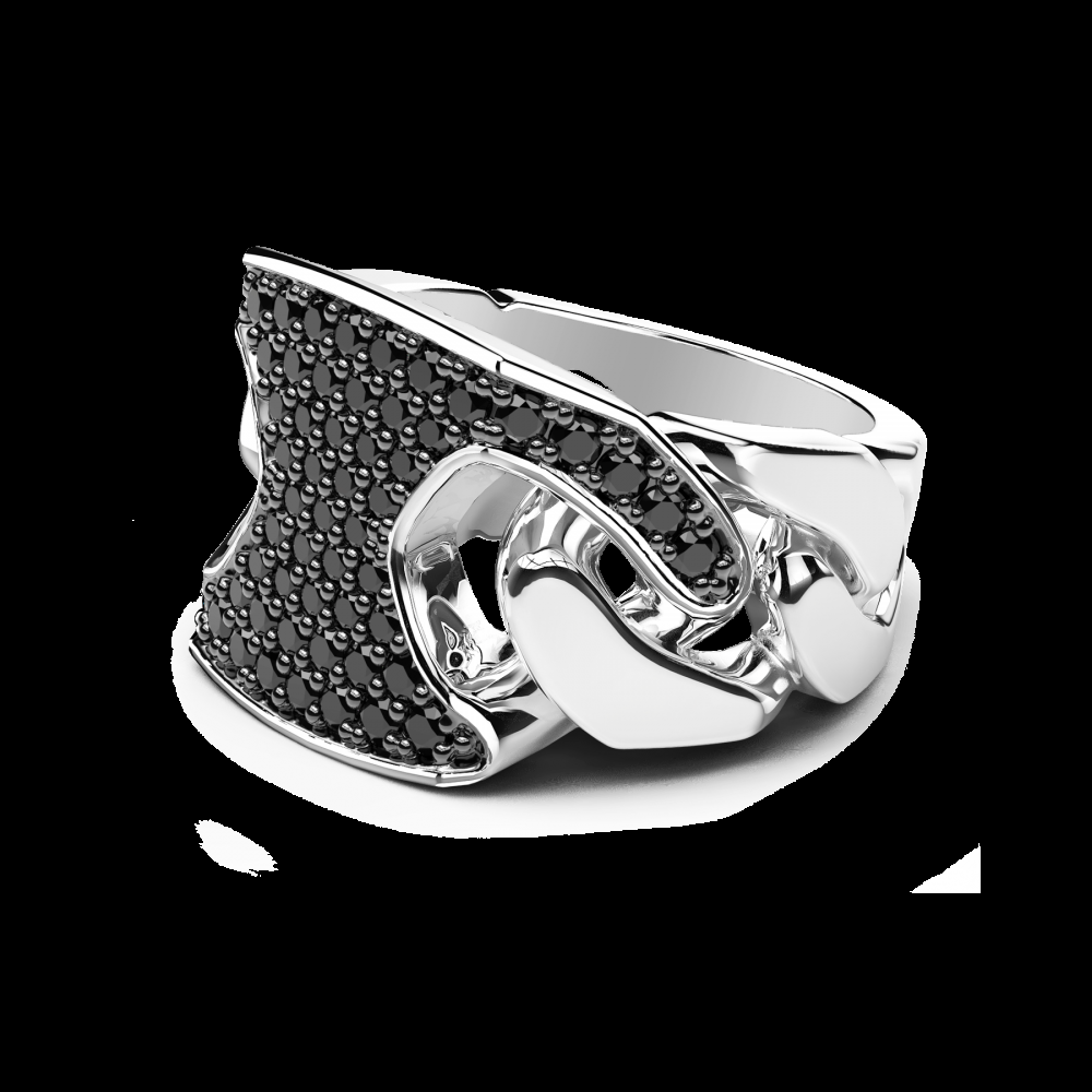 Zancan Anello chevalier Zancan in argento con pietre Italy