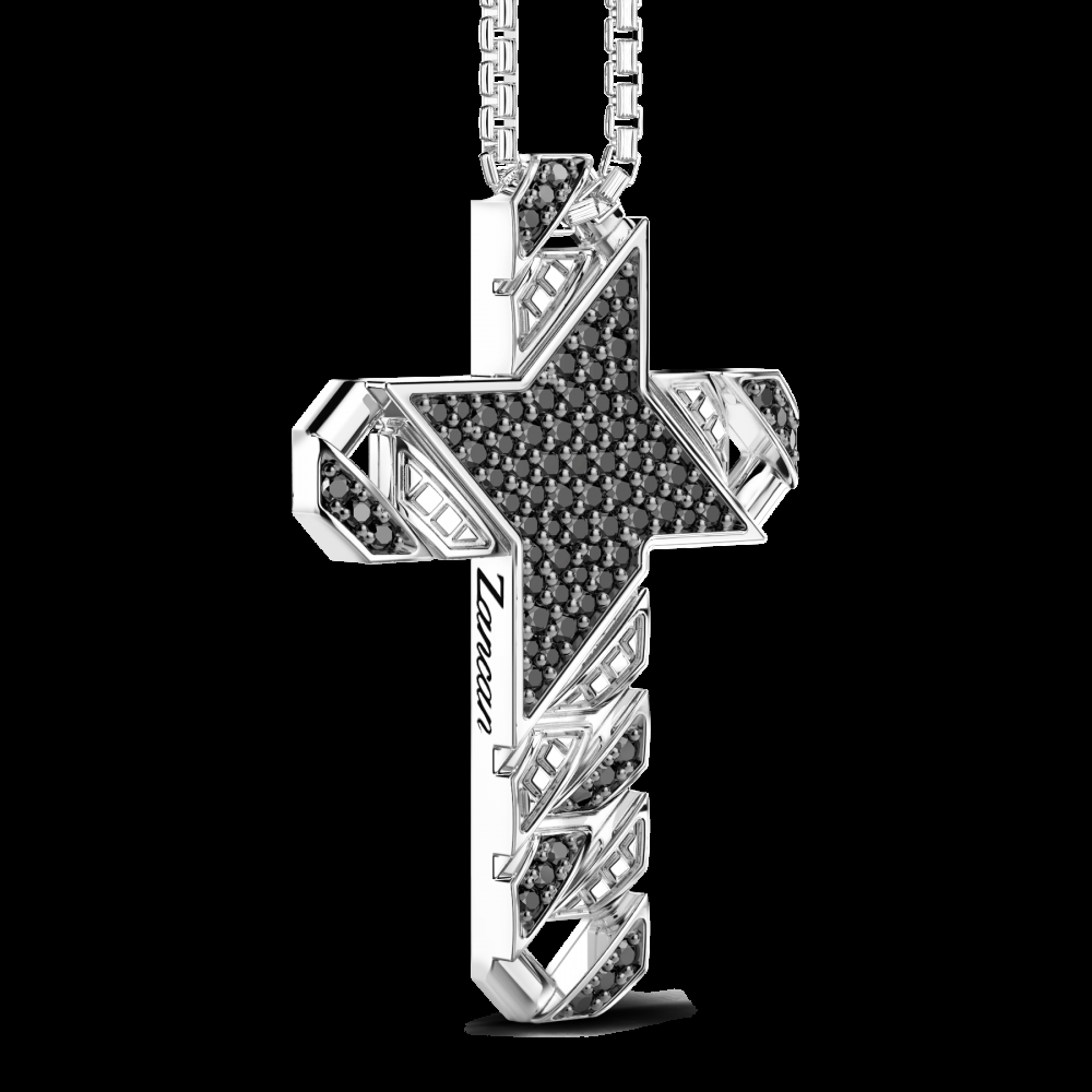 Zancan Collana Zancan in argento con pendente a croce e pietre Italia