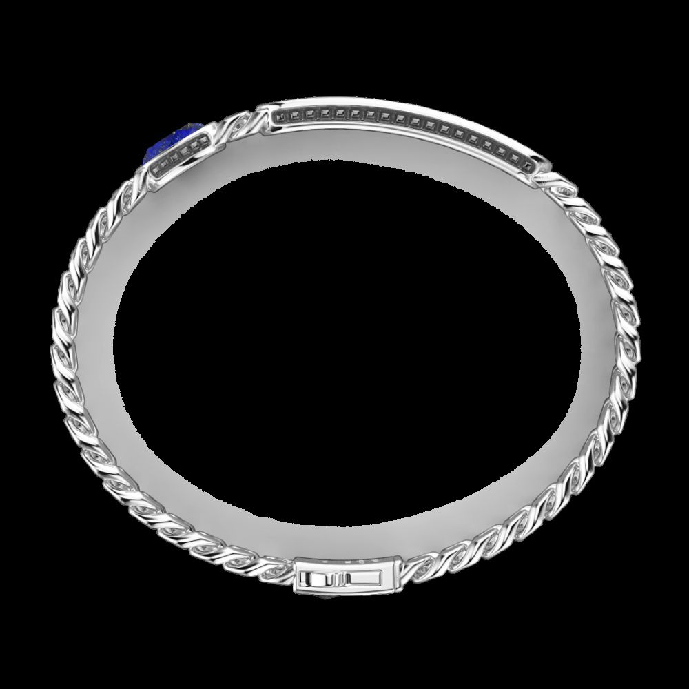 Zancan Bracciale grumette Zancan in argento con targa e pietra blu Promozione