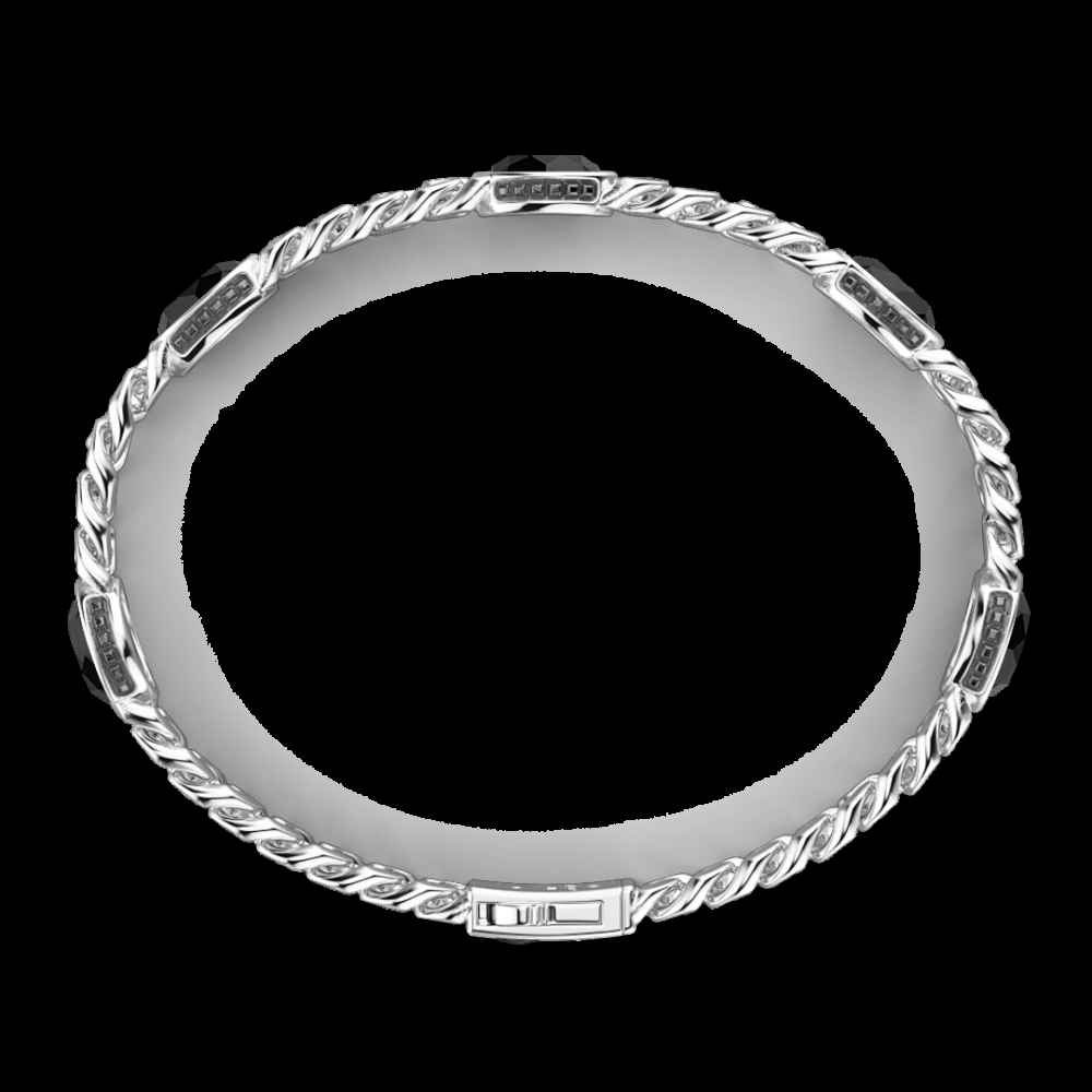 Zancan Bracciale a grumetta Zancan in argento con pietre nere Pezzi Unici
