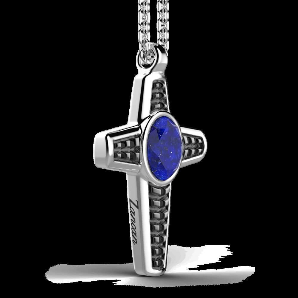 Zancan Collana in argento con pendente a croce e Lapis Qualità Garantita