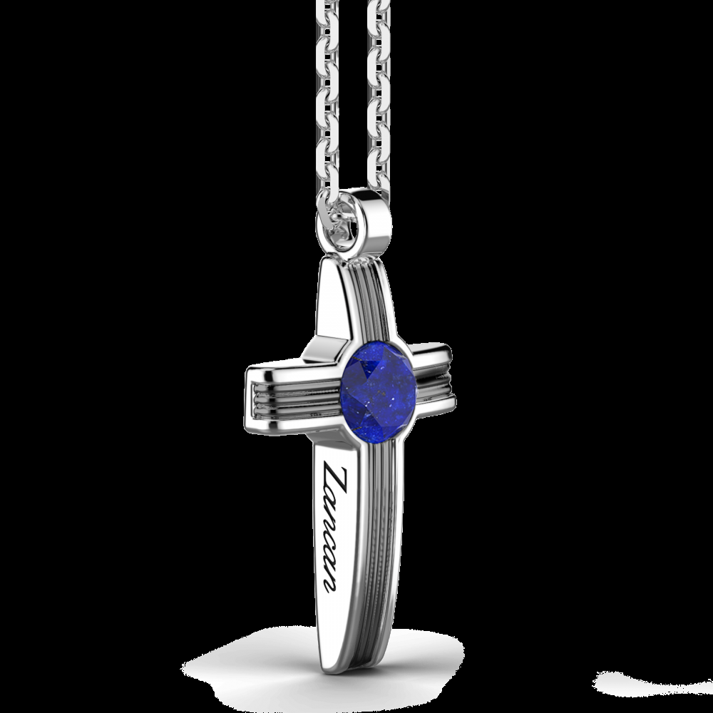 Zancan Collana Zancan in argento con pendente a croce e pietra lapis Acquista Ora