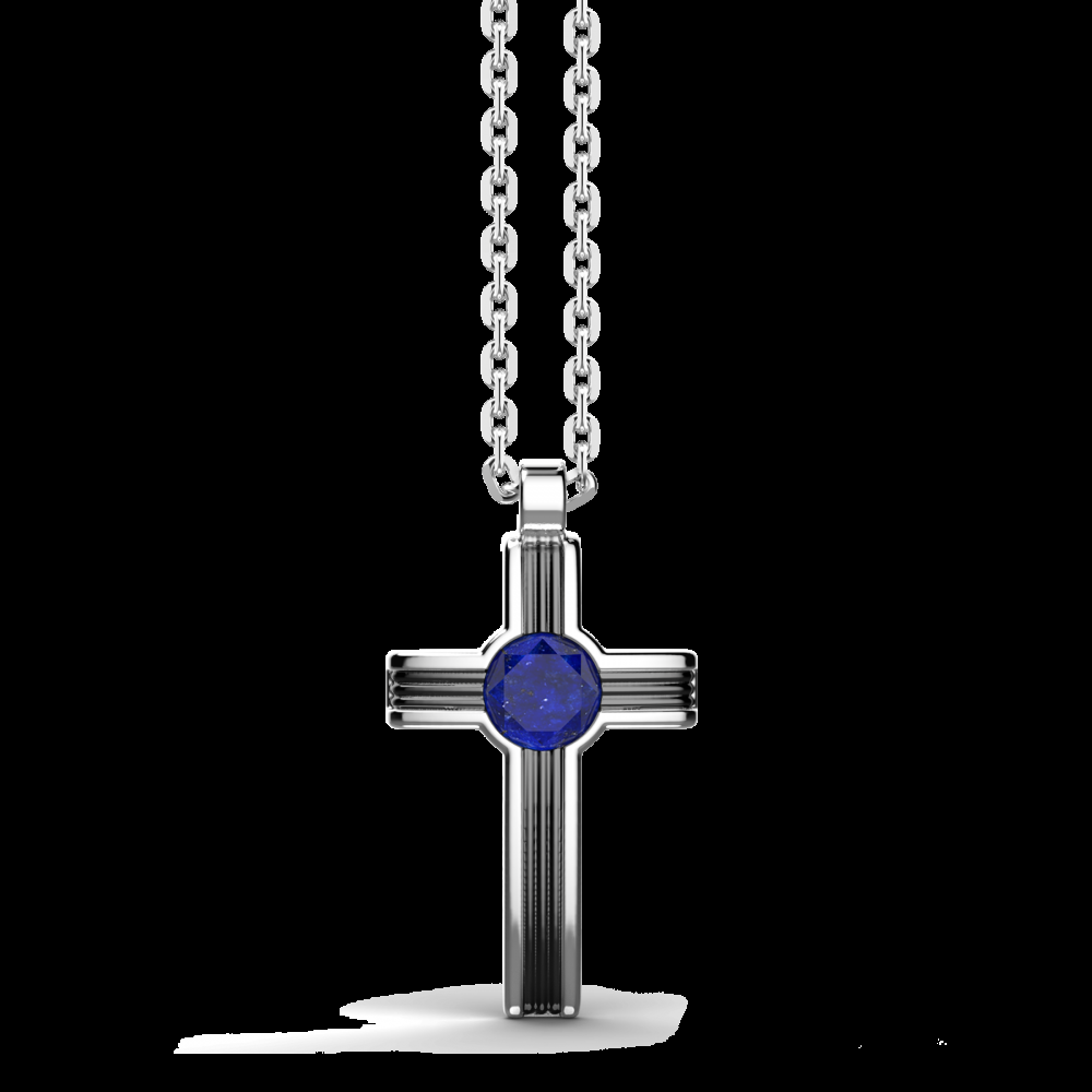 Zancan Collana Zancan in argento con pendente a croce e pietra lapis Acquista Ora