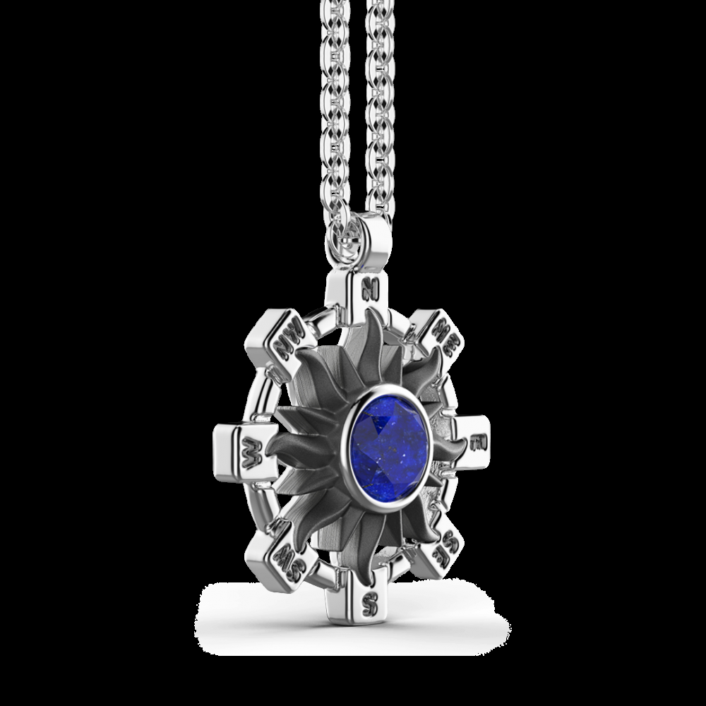 Zancan Collana Zancan in argento con pendente a sole e pietra blu Promozione Limitata