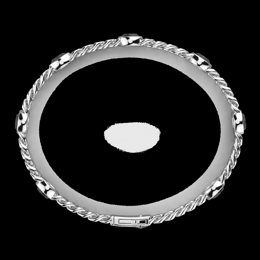 Zancan Bracciale a grumetta Zancan in argento con pietre nere Presa
