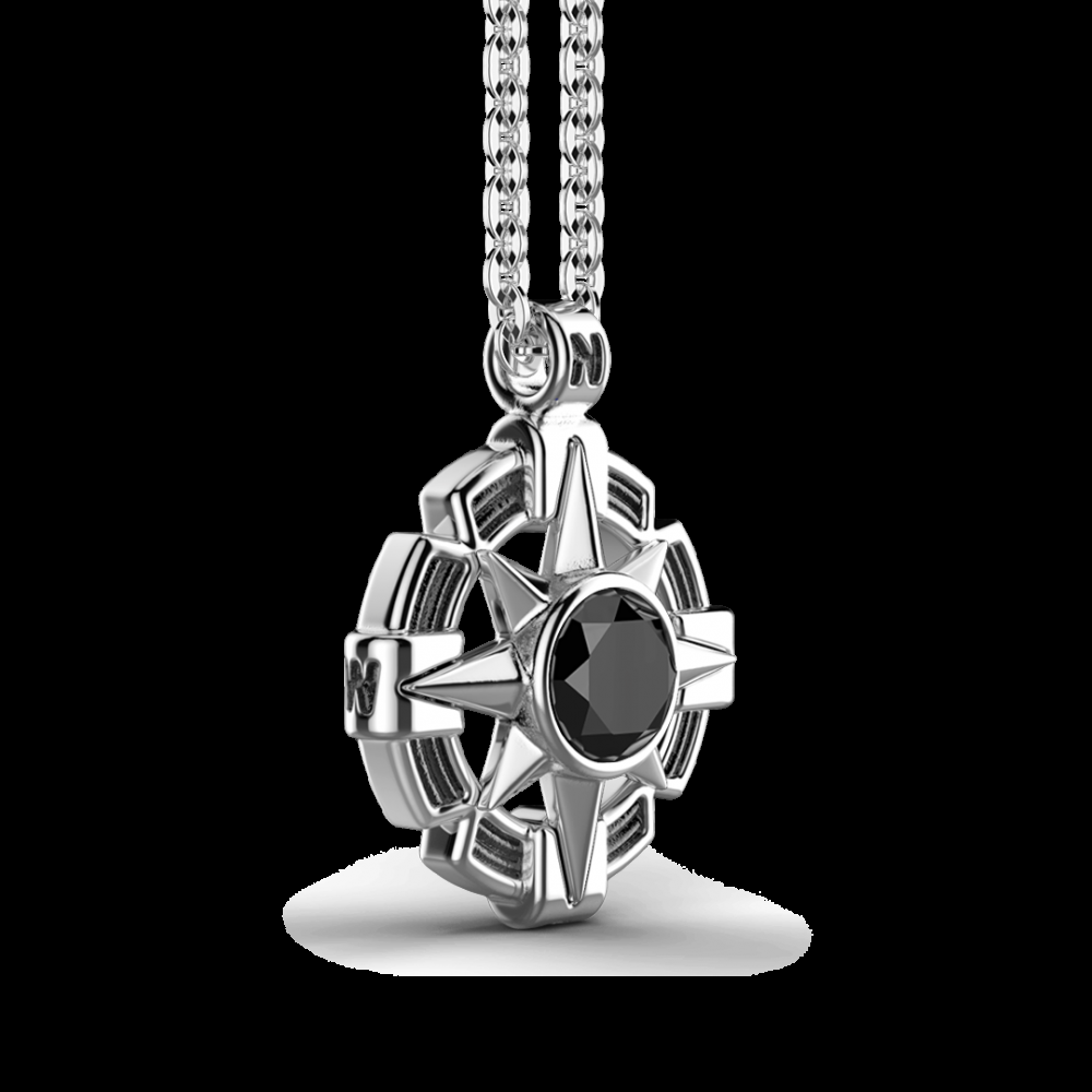 Zancan Collana Zancan in argento con pendente a rosa dei venti e pietra nera Offerta