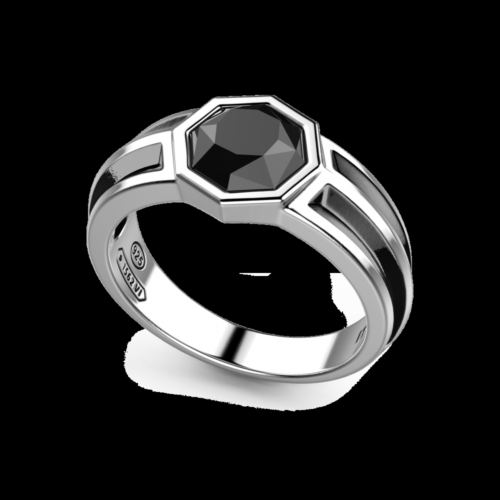 Zancan Anello chevalier Zancan in argento con pietra onice Offerte