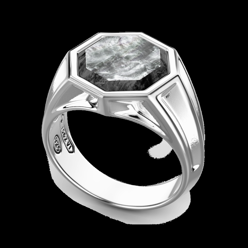 Zancan Anello chevalier Zancan in argento con madreperla Vendita Calda