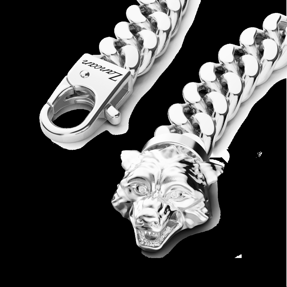 Zancan Bracciale a grumetta Zancan in argento con chiusura a testa di lupo Offerta per la Festa della Mamma