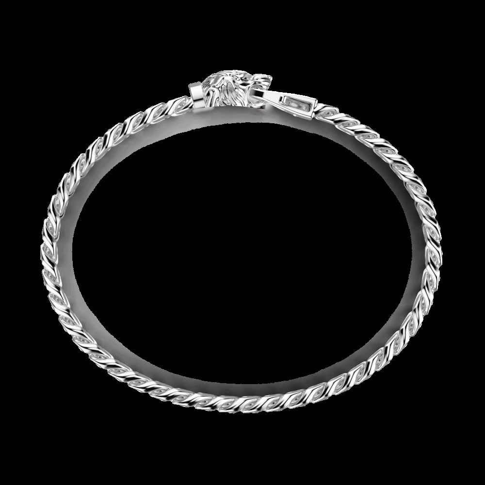 Zancan Bracciale a grumetta Zancan in argento con chiusura a testa di tigre Smaltimento dello stoccaggio