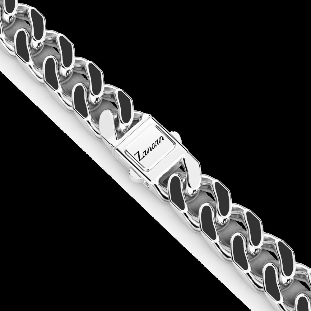 Zancan Collana a grumette Zanca in argento con smalto nero Latest stili