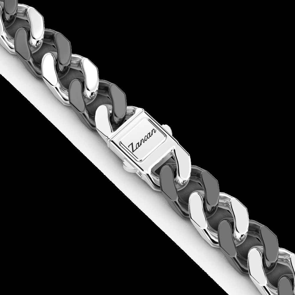 Zancan Collana a grumette Zanca in argento e ceramica nera Ultimo giorno