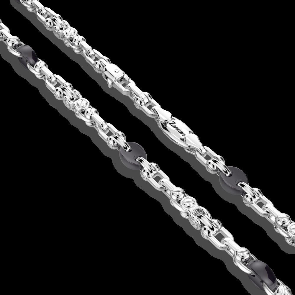 Zancan Collana Zancan solo maglia in argento e ceramica Soddisfazione Garantita