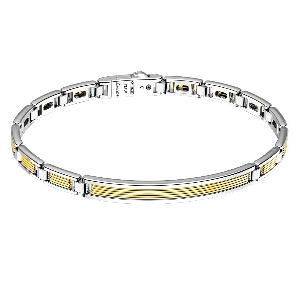 Zancan Bracciale Zancan in oro 18k ed argento con targa Fino Al -60%