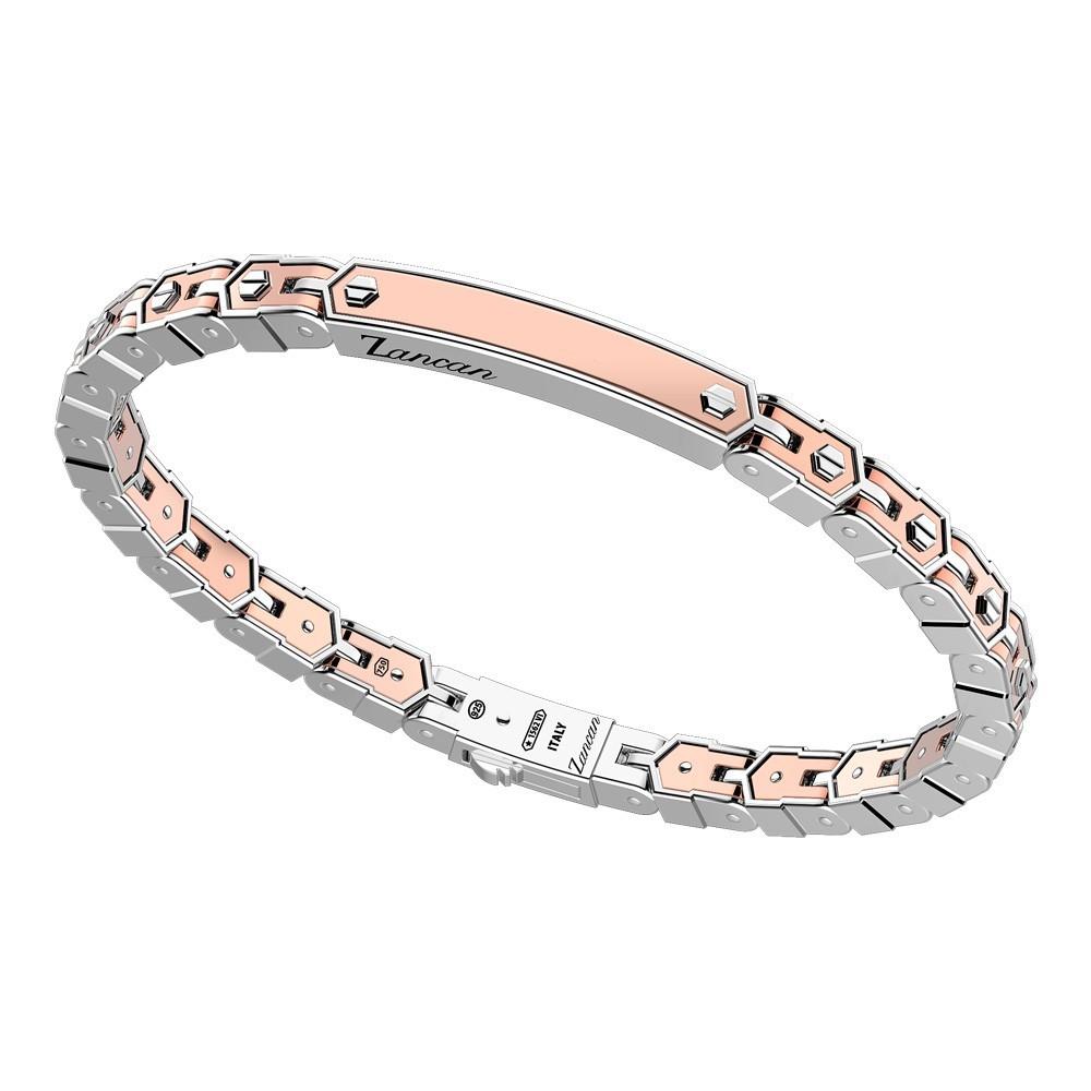 Zancan Bracciale Zancan in oro rosa 18k ed argento con targa Prezzo Ridotto