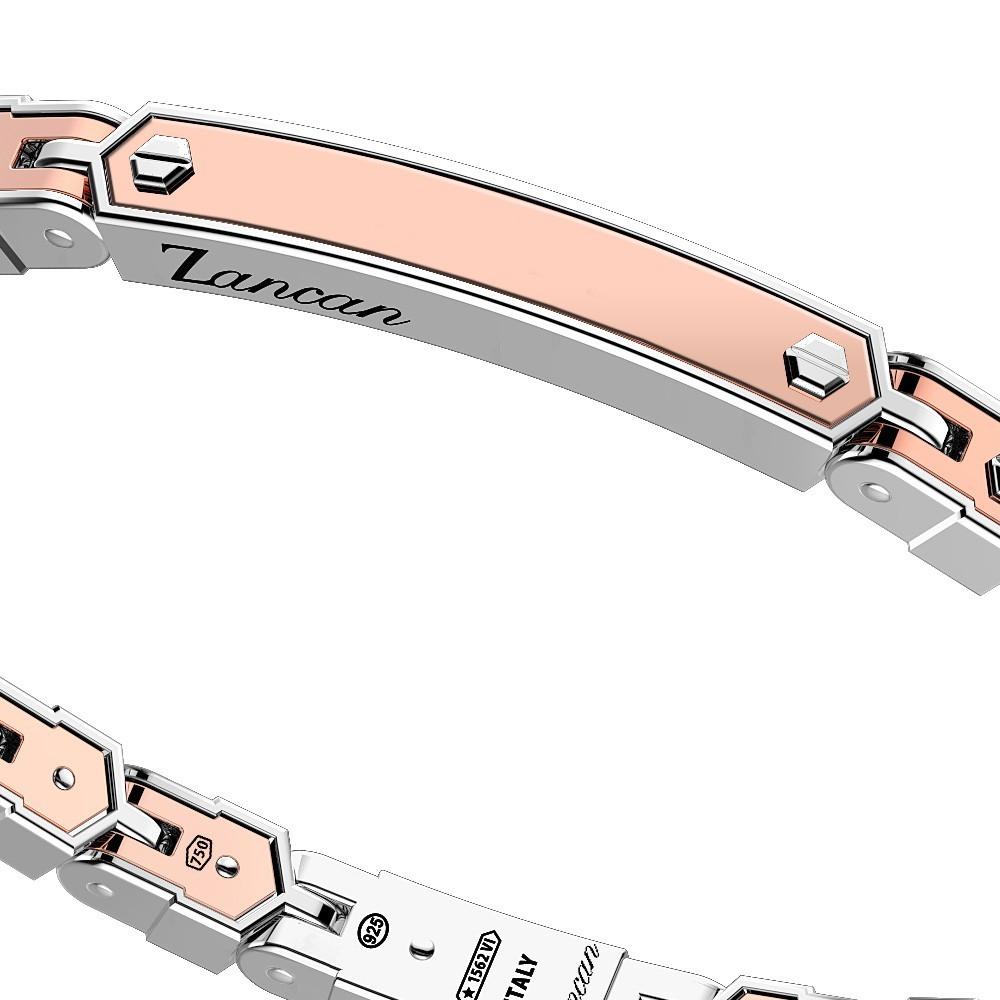 Zancan Bracciale Zancan in oro rosa 18k ed argento con targa Prezzo Ridotto