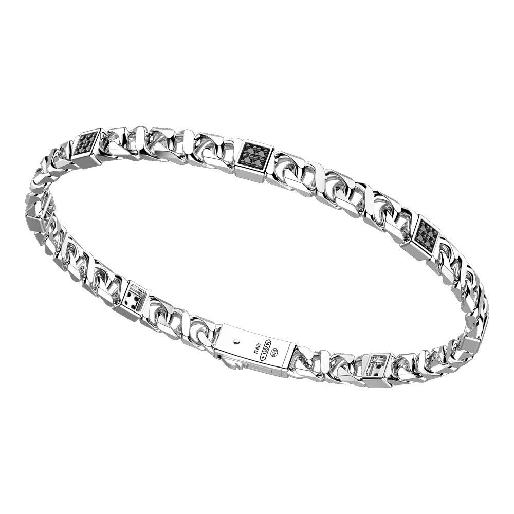 Zancan Bracciale a grumetta Zancan in argento con pietre nere Vendita Economica