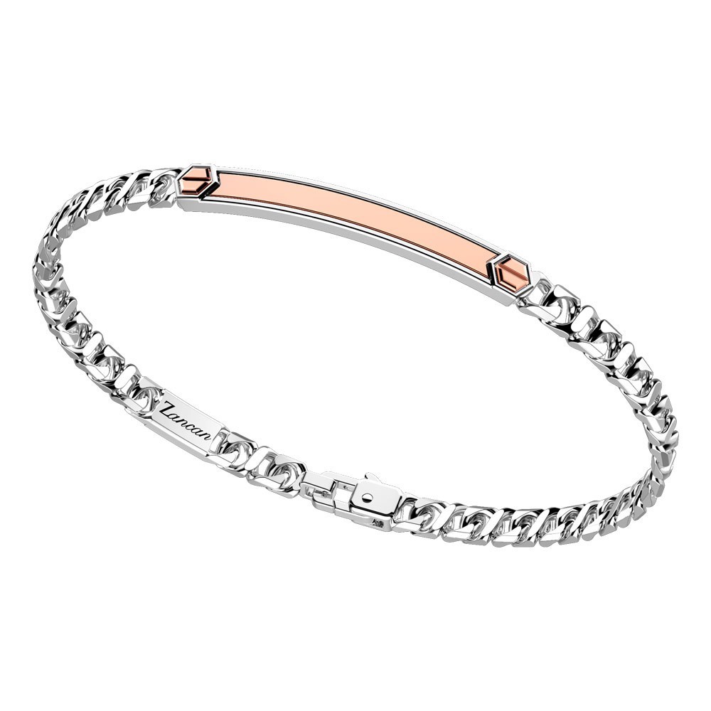 Zancan Bracciale a grumetta Zancan in argento con targa ed inserti in oro rosa I Più Venduti
