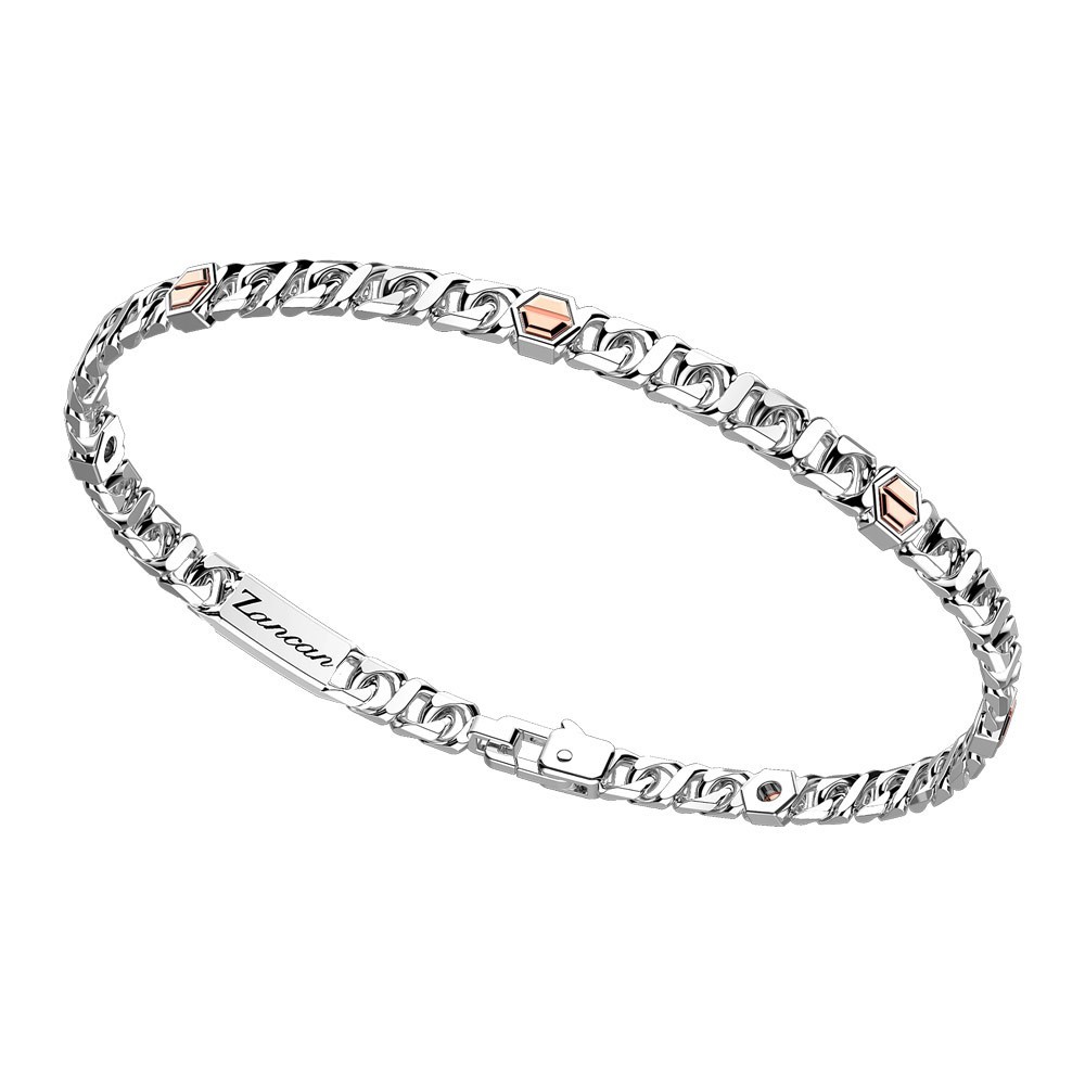 Zancan Bracciale a grumetta Zancan in argento con viti in oro rosa Negozio
