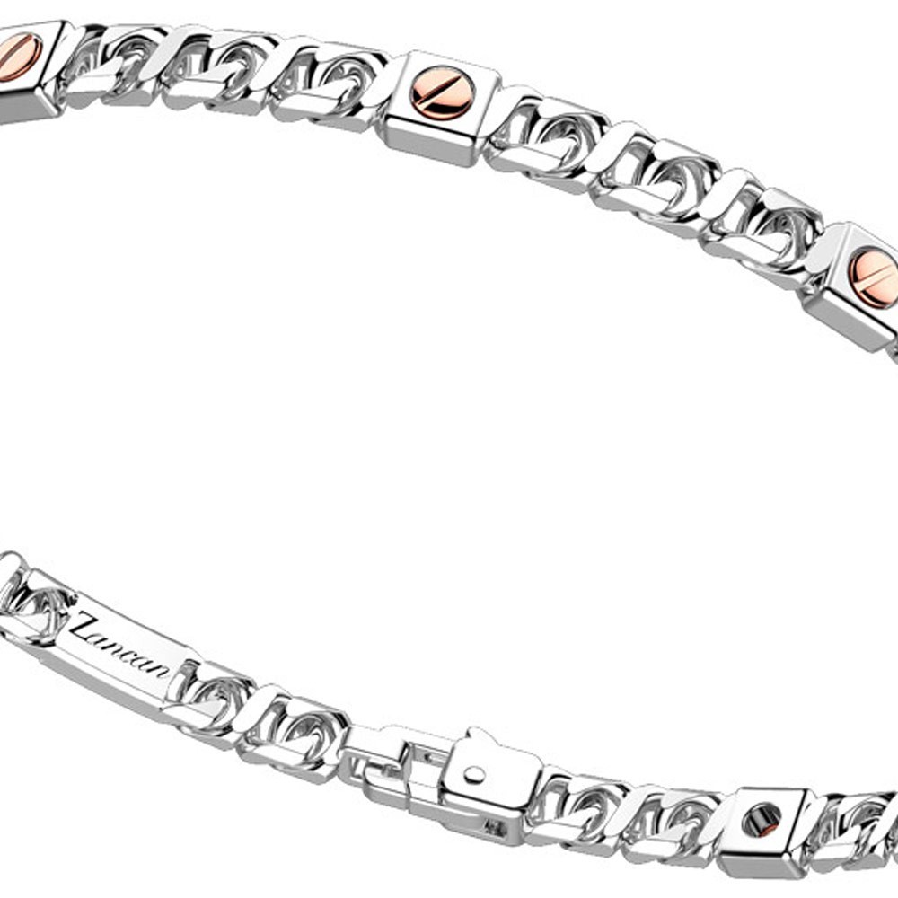 Zancan Bracciale a grumetta Zancan in argento con viti in oro rosa Sconto di tempo limitato